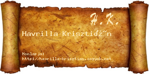 Havrilla Krisztián névjegykártya